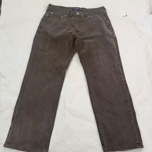 Abercrombie Fitch Mens Straight Vintage Stretch Dark Wash Gray 34x30 Jeans